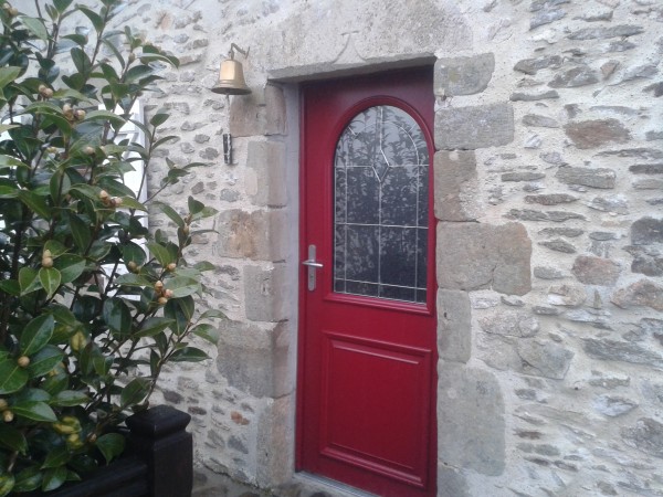 Porte d'entree alu rouge